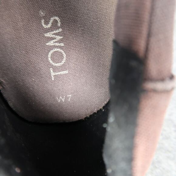 Toms Shoes Womens 7 Slip On Sneakers Platfrom Alpargatas Canvas Casual Trainers - Picture 7 of 12